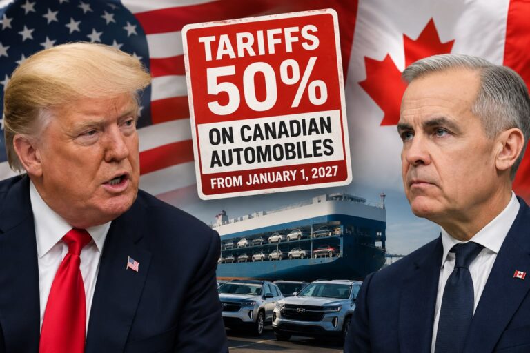 Trump Threatens to Raise Tariffs on Canadian Automobiles to 50%